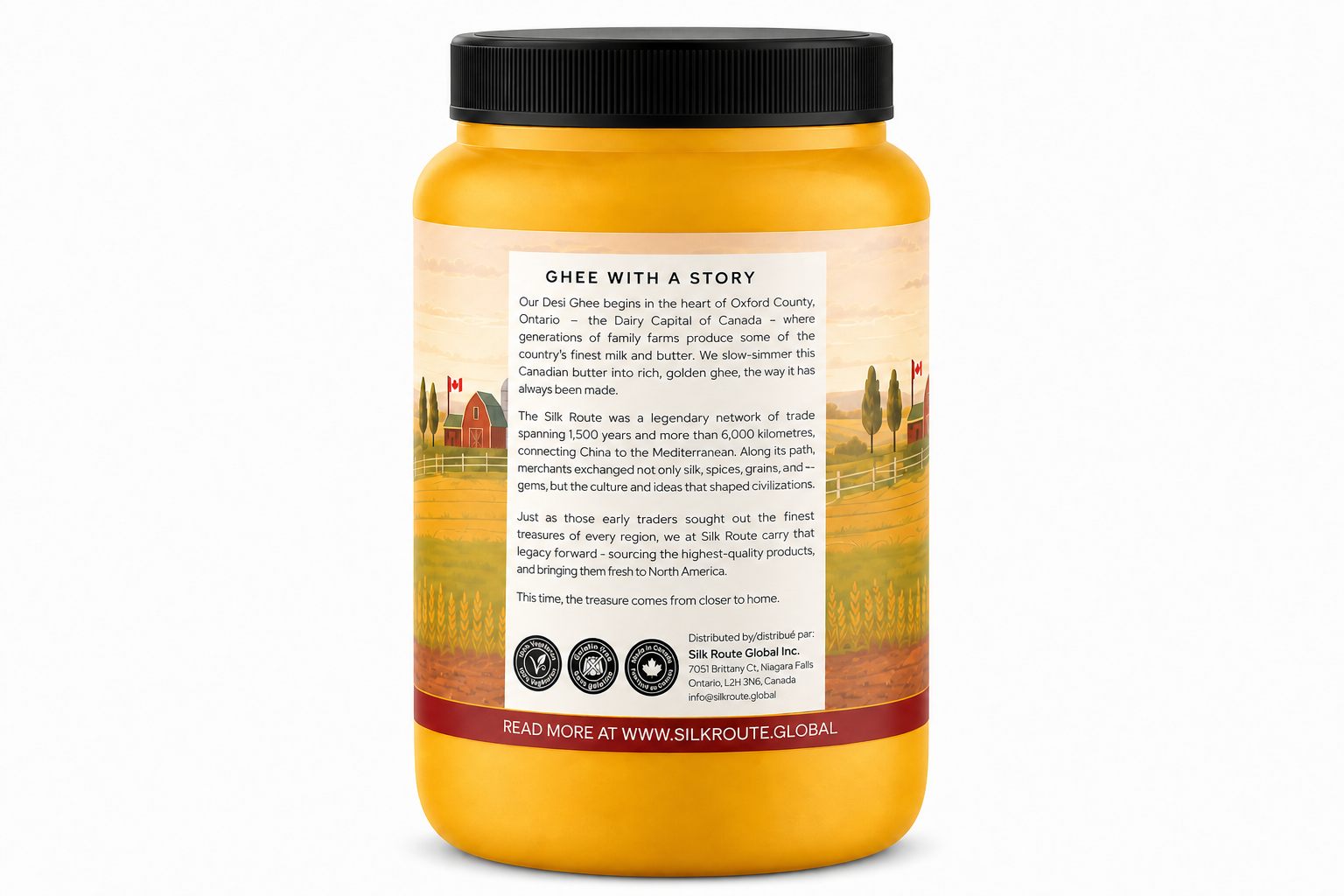 The back of the jar — GHEE WITH A STORY: Oxford County, Ontario, the Dairy Capital of Canada